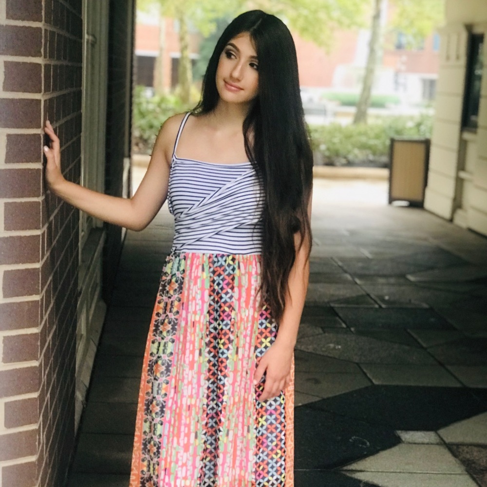 Boho style mixed pattern Maxi Dress Children’s 16